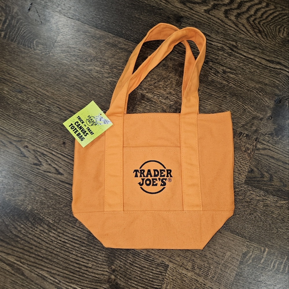 Trader Joe's Tote Bag  Orange and Black Shopping Grocery